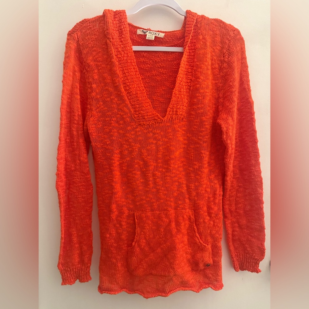 Roxy Bright Orange V-Neck Sweater